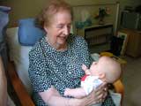 Great Grandma (Steve's mum) admires Jacob (9 weeks old) - click to enlarge